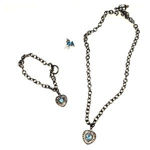 Aquamarine necklace, bracelet and earring from Zal